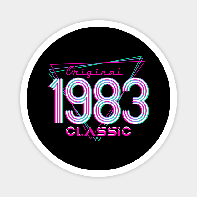 Born In 1983 Throwback Birthday Magnet by PinkInkArt